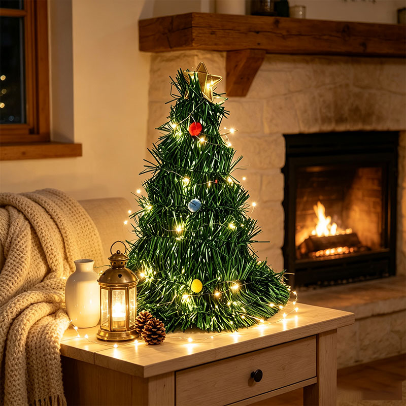 Opvouwbare groene tinsel mini- - Star Tree Topper recensie en prijs