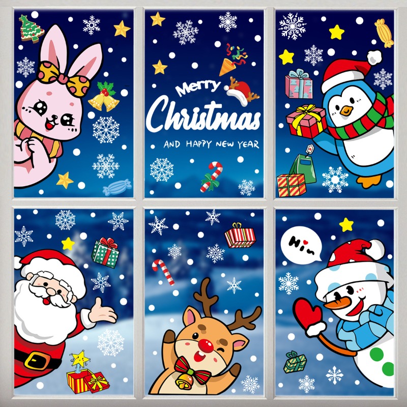2025 Kerst decoratieve glazen  - Snowflake Window Decal recensie en prijs